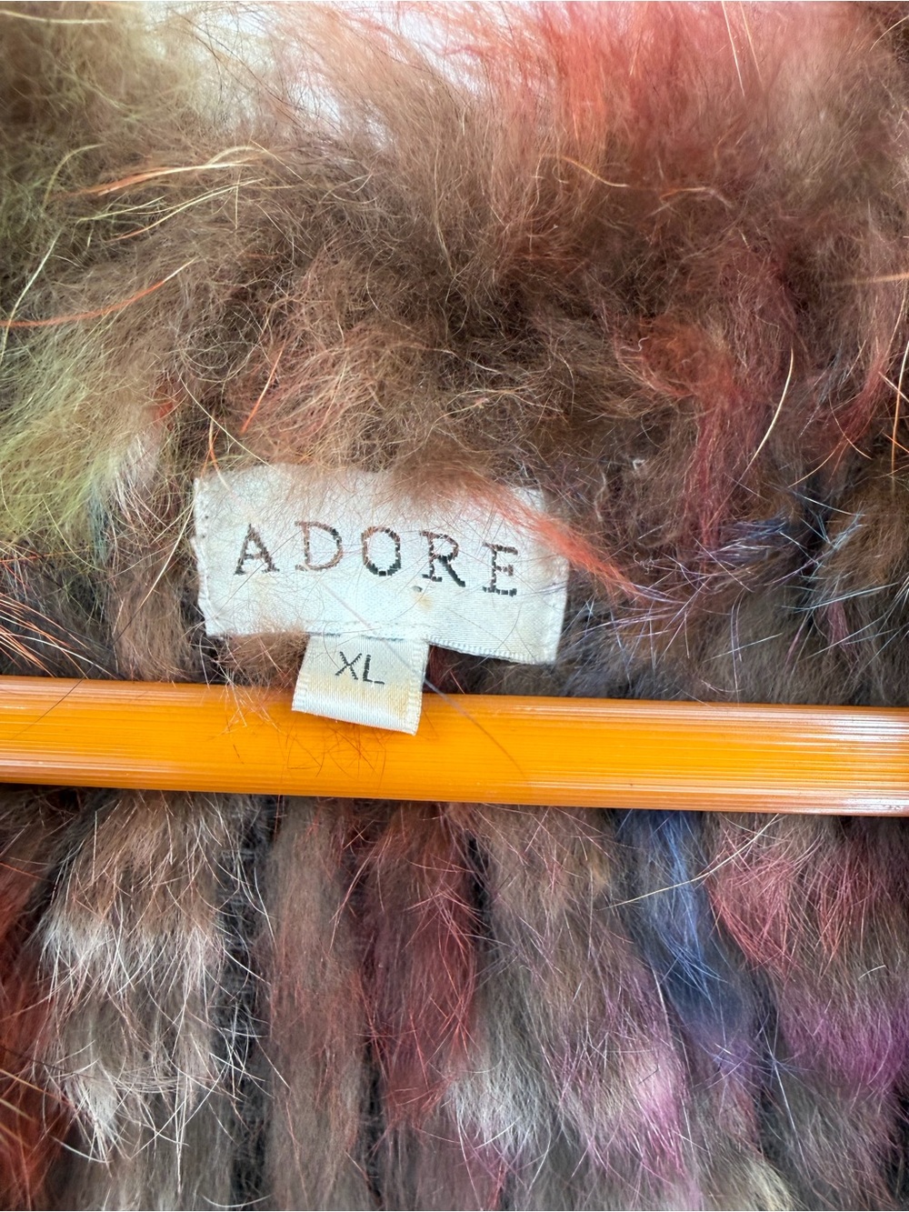 Adore Real Fur Vest Multicolor Boho Festival Luxe XL - Picture 2 of 9